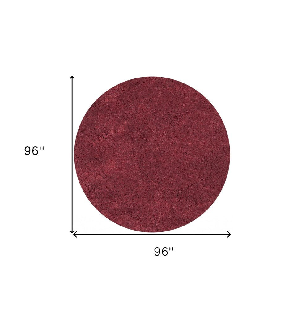 8' Red Hand Woven Round Rug