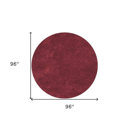8' Red Hand Woven Round Rug