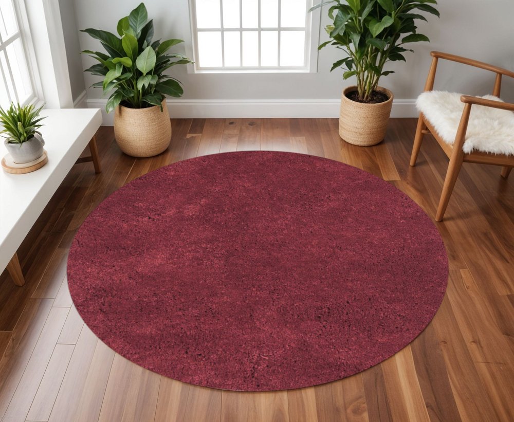 9' X 13' Polyester Red Area Rug