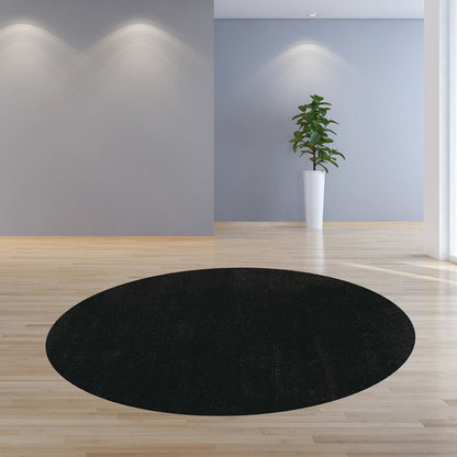 6' Espresso Shag Hand Woven Round Rug