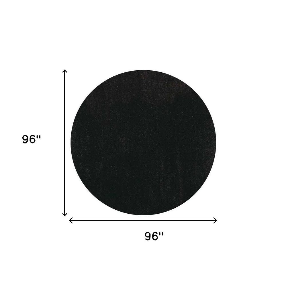 6' Espresso Shag Hand Woven Round Rug