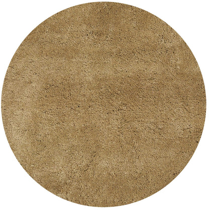 8' Round  Polyester Gold Area Rug