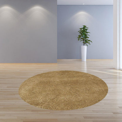 6' Gold Hand Woven Round Rug
