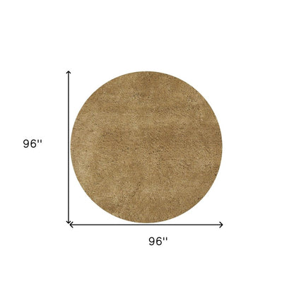 6' Gold Hand Woven Round Rug