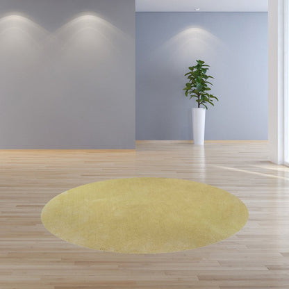 6' Canary Yellow Hand Woven Round Rug