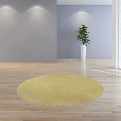 6' Canary Yellow Hand Woven Round Rug