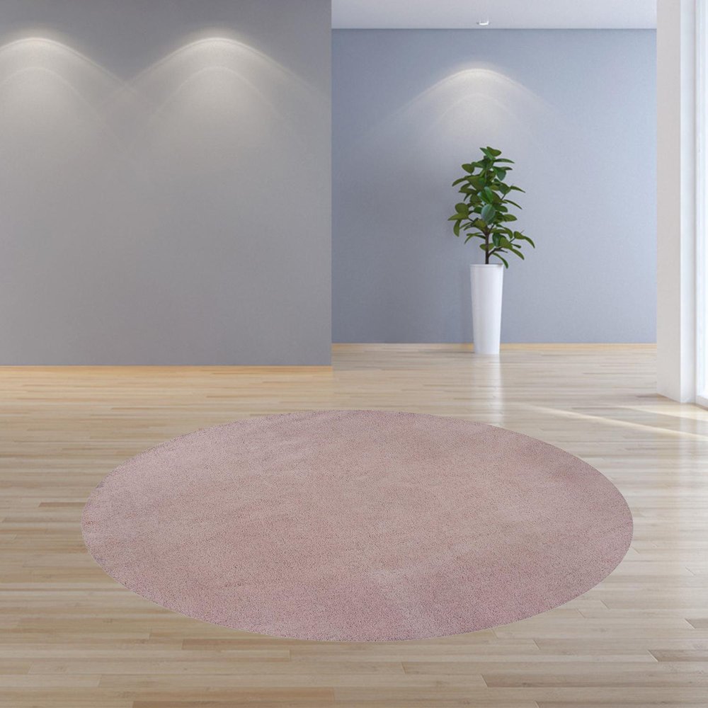 5' X 7' Pink Shag Hand Woven Area Rug