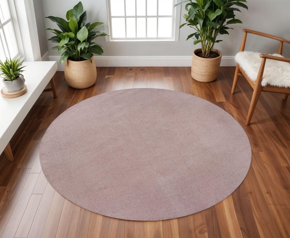 5' X 7' Pink Shag Hand Woven Area Rug