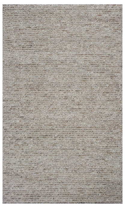 5' X 7' Natural Wool Hand Woven Area Rug