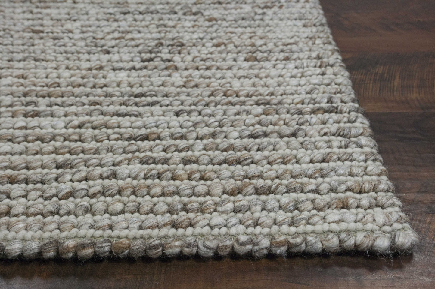 3' X 5' Natural Wool Handmade Area Rug