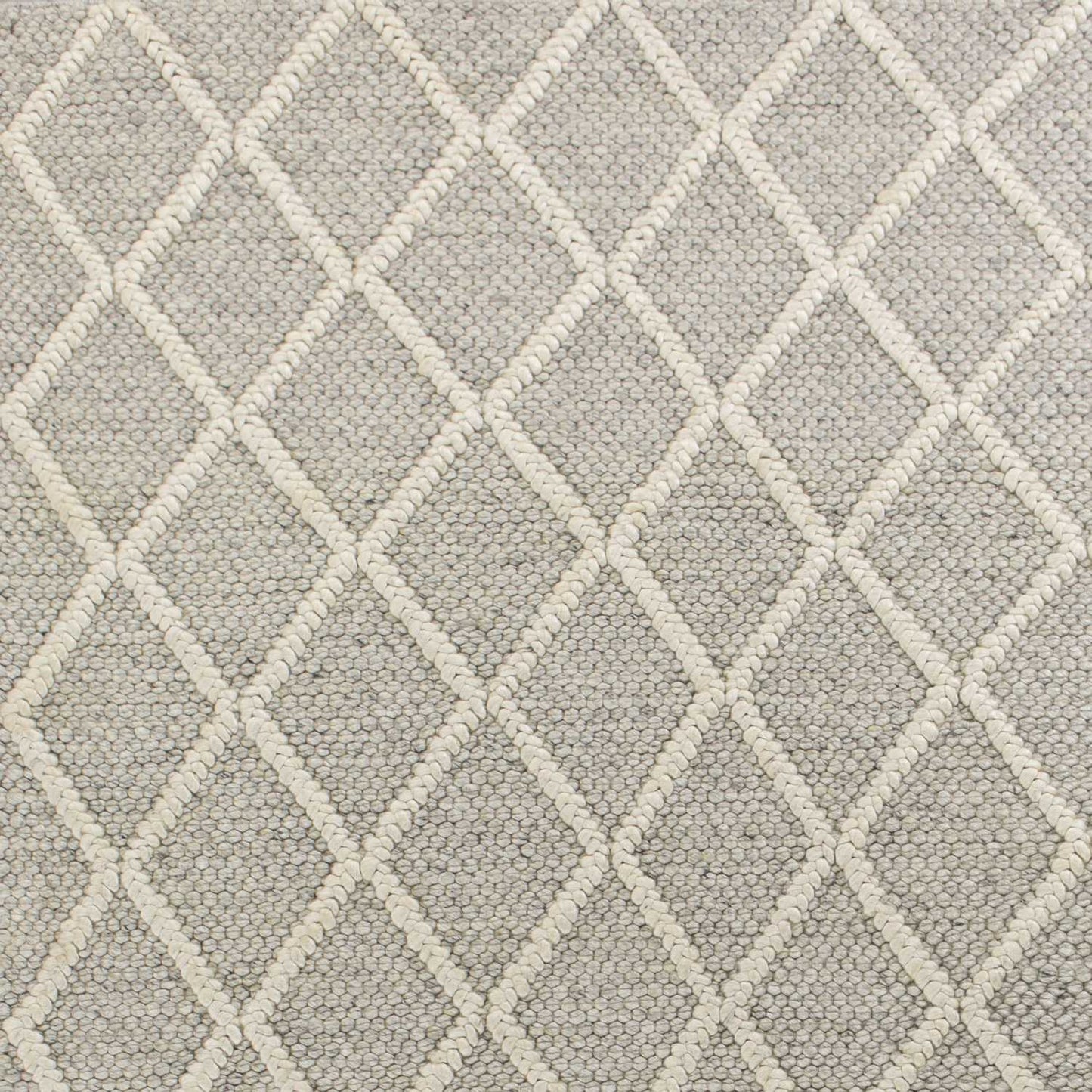 5' X 7'  Wool Grey Area Rug