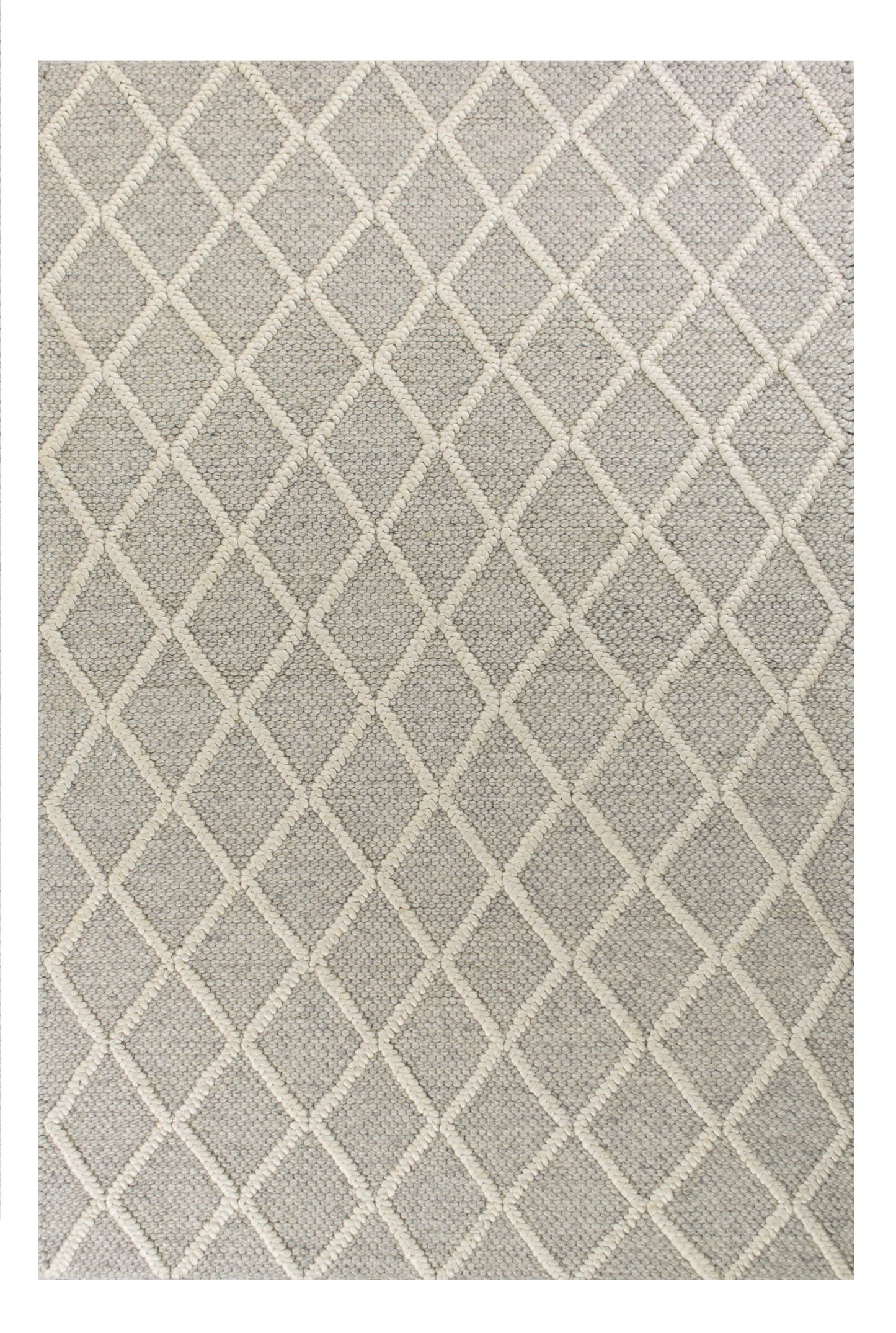 5' X 7'  Wool Grey Area Rug