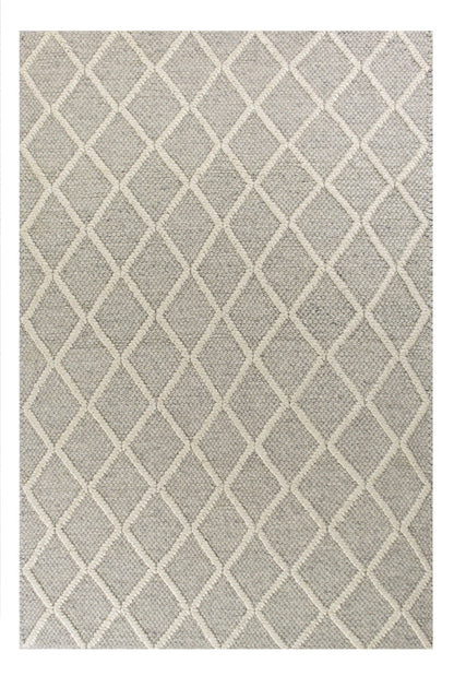 5' X 7'  Wool Grey Area Rug