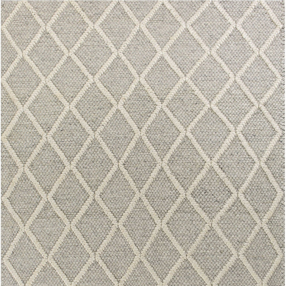 5' X 7'  Wool Grey Area Rug