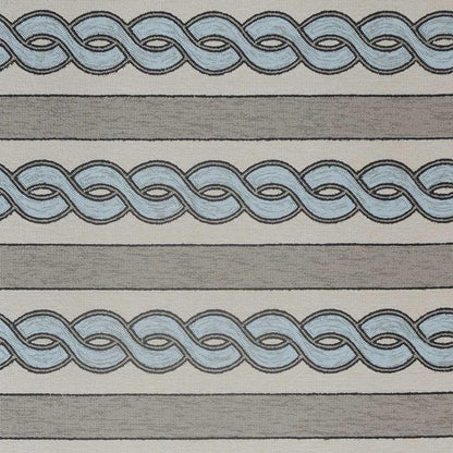 8' X 11' Ivory Light Blue And Gray Geometric Hand Hooked Area Rug