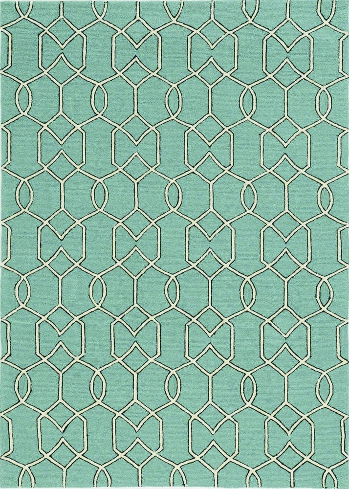 7' X 10' Green Moroccan Indoor Outdoor Area Rug
