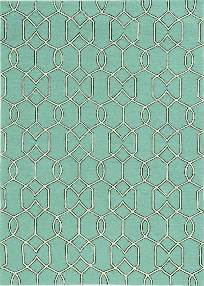 7' X 10' Green Moroccan Indoor Outdoor Area Rug