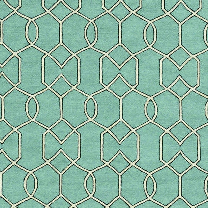 7' X 10' Green Moroccan Indoor Outdoor Area Rug