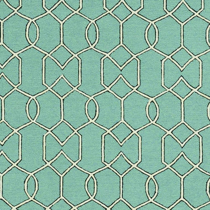 7' X 10' Green Moroccan Indoor Outdoor Area Rug
