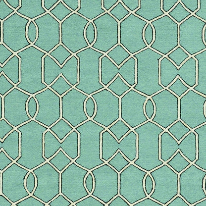 7' X 10' Green Moroccan Indoor Outdoor Area Rug