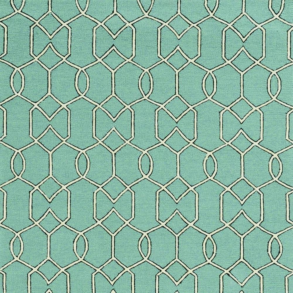 7' Green And Ivory Round Moroccan Handmade Indoor Outdoor Area Rug