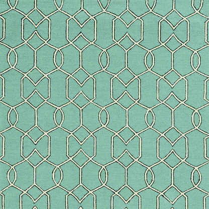 7' X 10' Green Moroccan Indoor Outdoor Area Rug