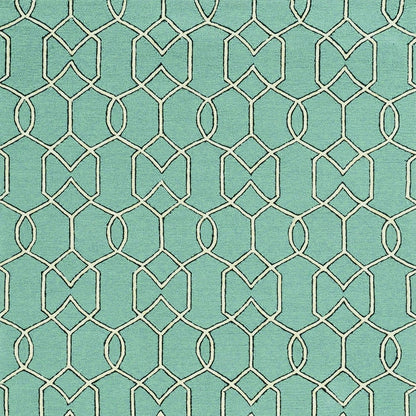 7' X 10' Green Moroccan Indoor Outdoor Area Rug