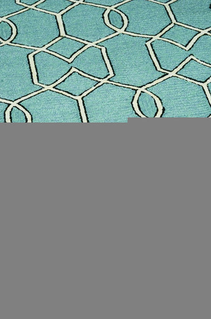 7' X 10' Green Moroccan Indoor Outdoor Area Rug
