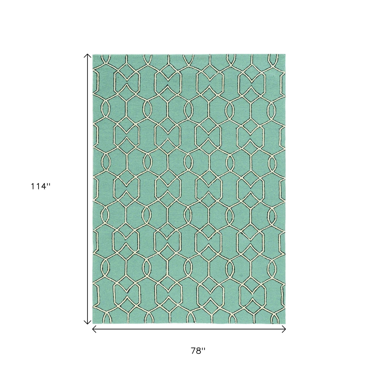 7' X 10' Green Moroccan Indoor Outdoor Area Rug