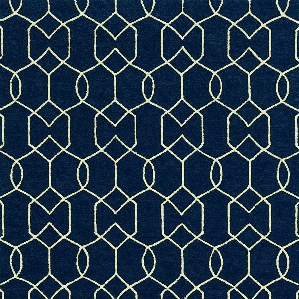 8' X 11' Navy Blue Moroccan Indoor Outdoor Area Rug