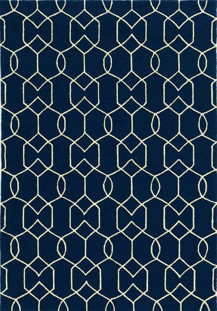 8' X 11' Navy Blue Moroccan Indoor Outdoor Area Rug