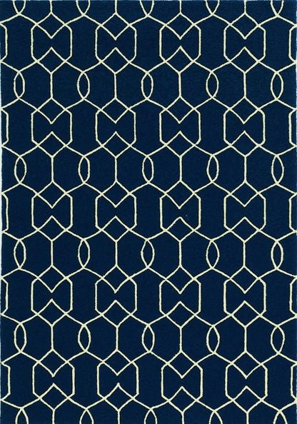 7' X 10' Blue Moroccan Indoor Outdoor Area Rug