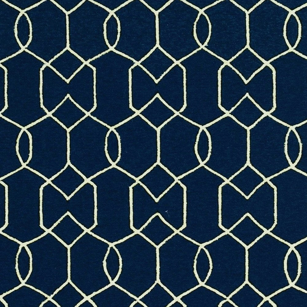 8' X 11' Navy Blue Moroccan Indoor Outdoor Area Rug