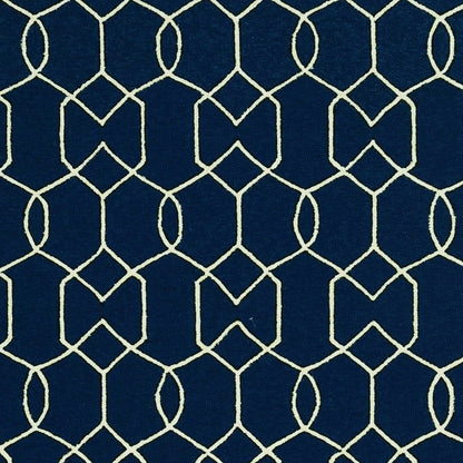 8' X 11' Navy Blue Moroccan Indoor Outdoor Area Rug
