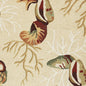 7' X 9' Beige Green And Brown Seashell and Coral Hand Tufted Area Rug