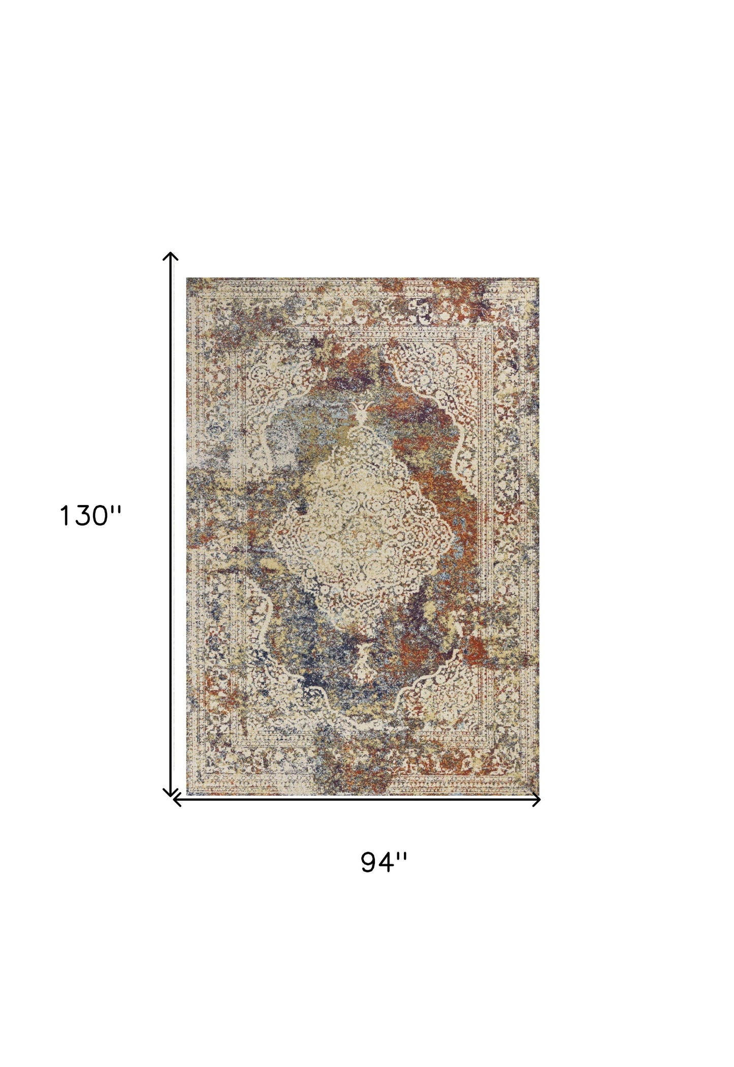 7' X 10'  Polypropylene Multi Area Rug