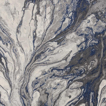 8' X 11' Blue And Gray Abstract Area Rug