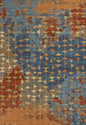 7' X 10' Blue Red And Orange Abstract Area Rug