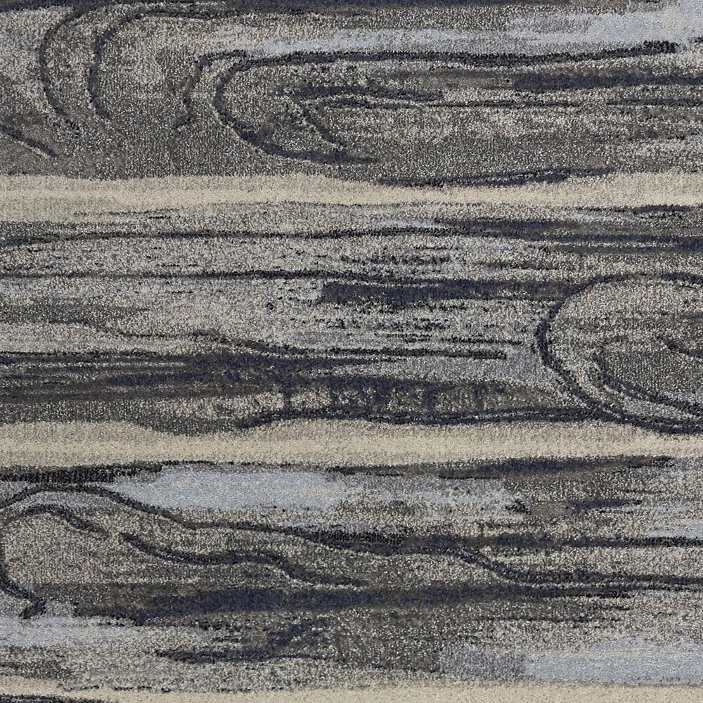 10' X 13' Gray Blue And Black Abstract Area Rug