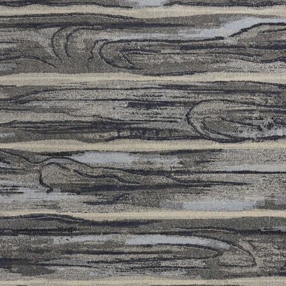 8' X 11' Gray Blue And Black Abstract Area Rug