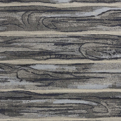 8' X 11' Gray Blue And Black Abstract Area Rug