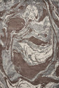 7' X 10' Brown And Ivory Abstract Area Rug