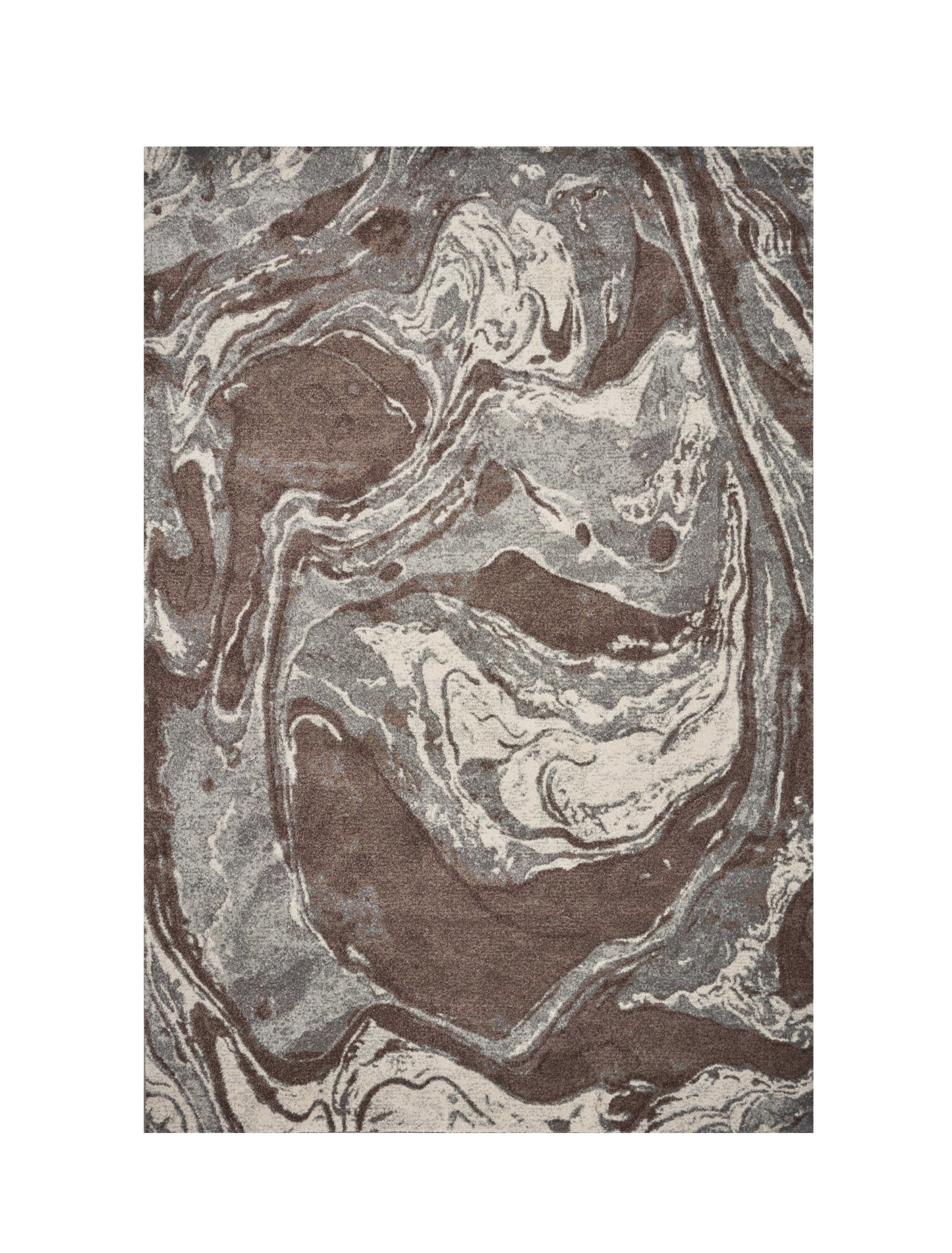 5' X 8' Brown And Ivory Abstract Area Rug