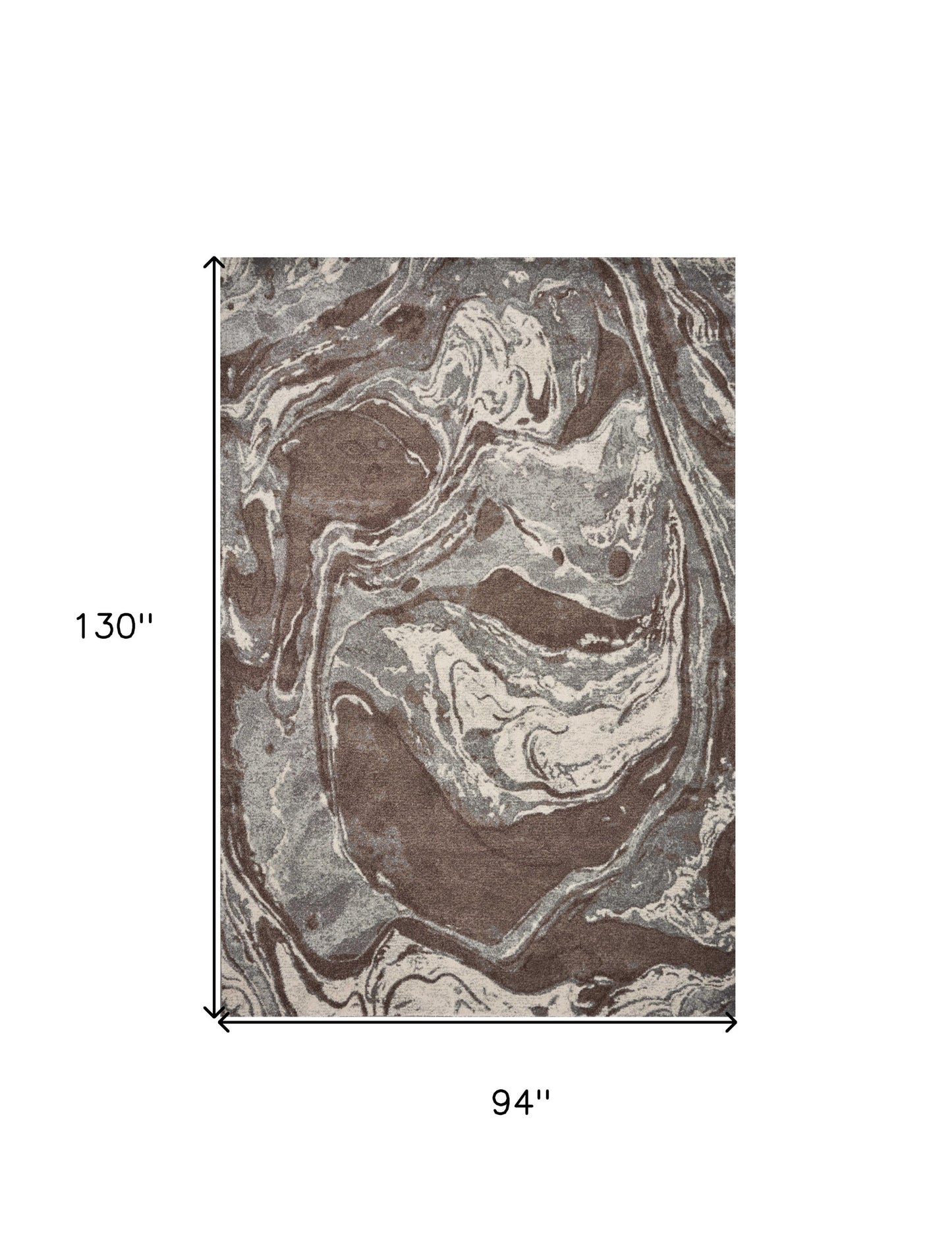 5' X 8' Brown And Ivory Abstract Area Rug