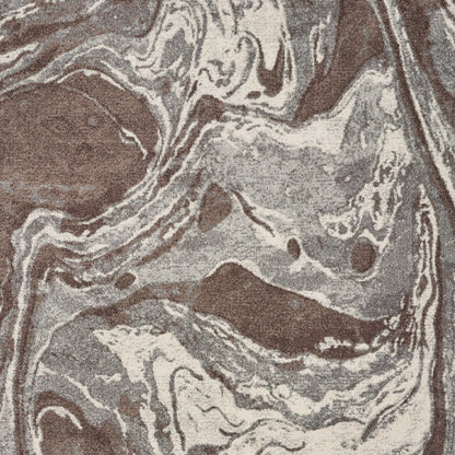 5' X 8' Brown And Ivory Abstract Area Rug