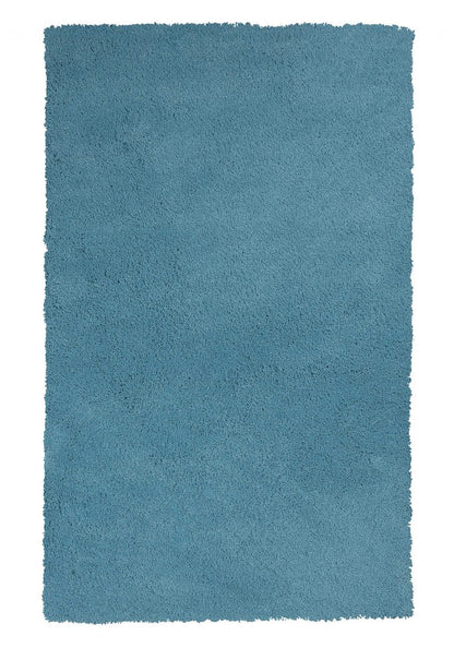 5' X 7' Blue Shag Hand Woven Area Rug