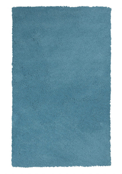 5' X 7' Blue Shag Hand Woven Area Rug