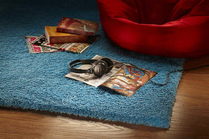 8' X 10' Blue Shag Hand Woven Area Rug