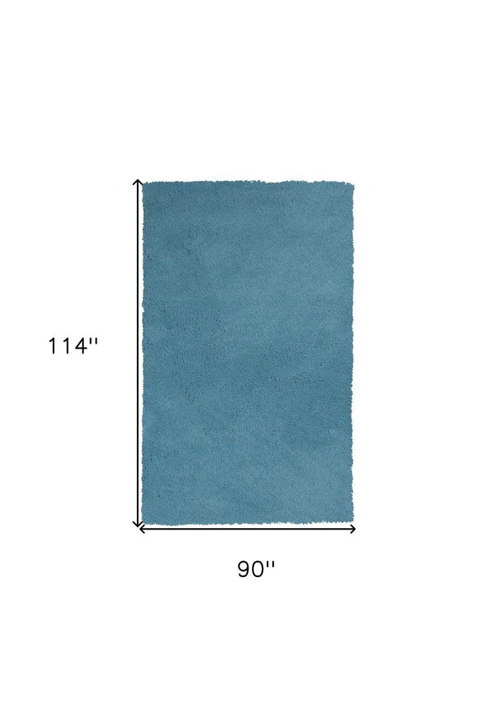 6' Blue Hand Woven Round Rug