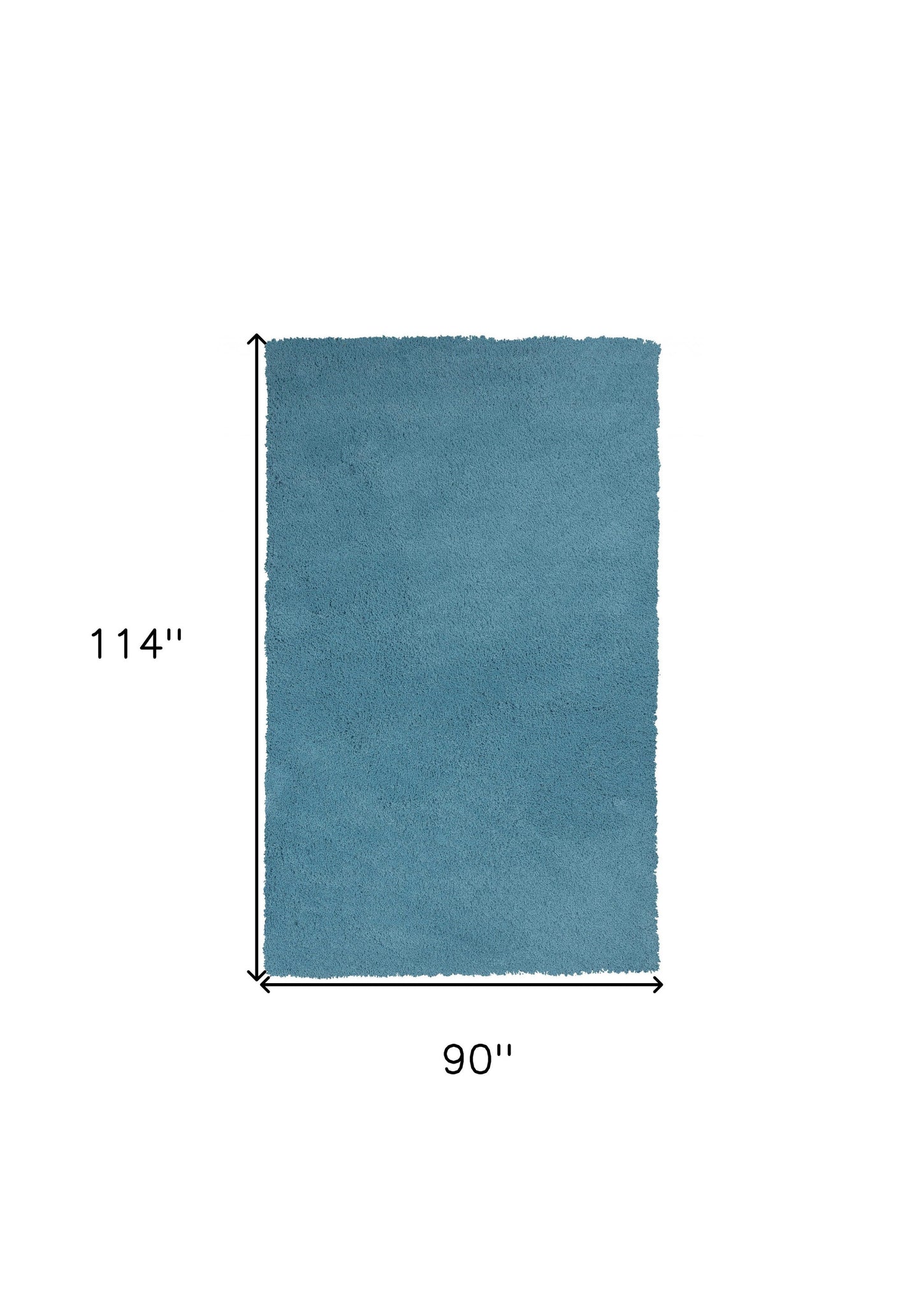 5' X 7' Blue Shag Hand Woven Area Rug